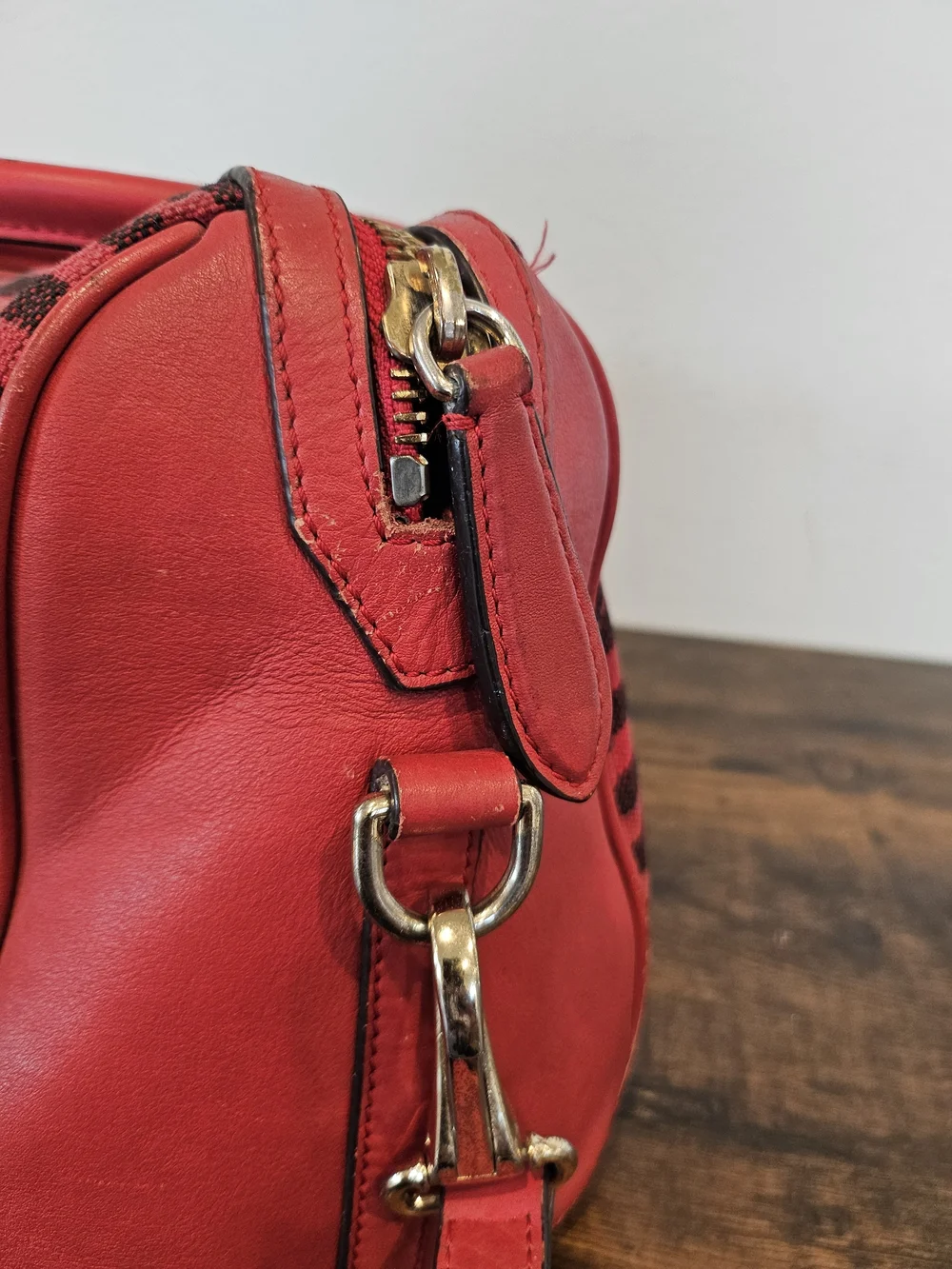 Burberry Canvas Stripe Mini Boston Bag